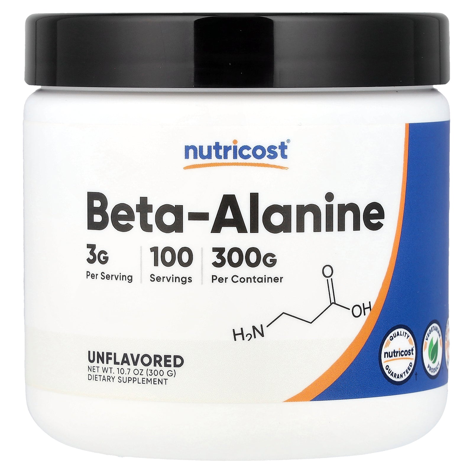 Nutricost, Beta Alanine, Unflavored, 10.7 oz (300 g)