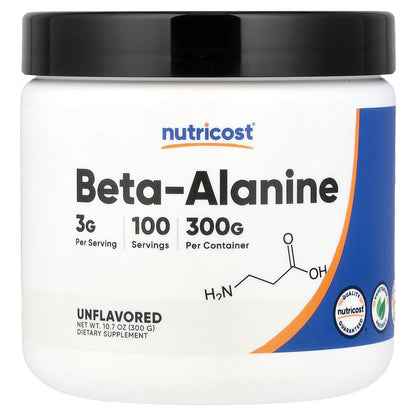 Nutricost, Beta Alanine, Unflavored, 10.7 oz (300 g)