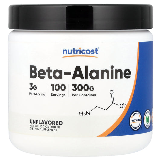 Nutricost, Beta Alanine, Unflavored, 10.7 oz (300 g)
