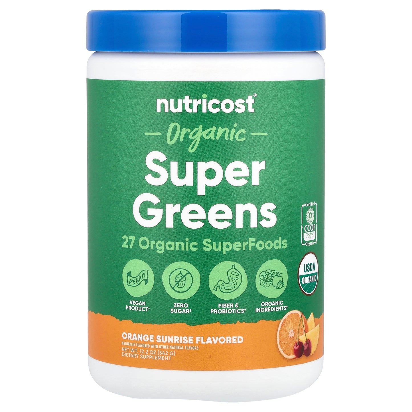 Nutricost, Organic Super Greens, Orange Sunrise, 12.2 oz  (342 g)