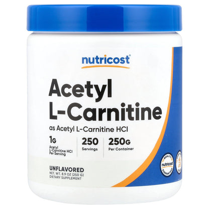 Nutricost, Acetyl L-Carnitine, Unflavored, 8.9 oz (250 g)
