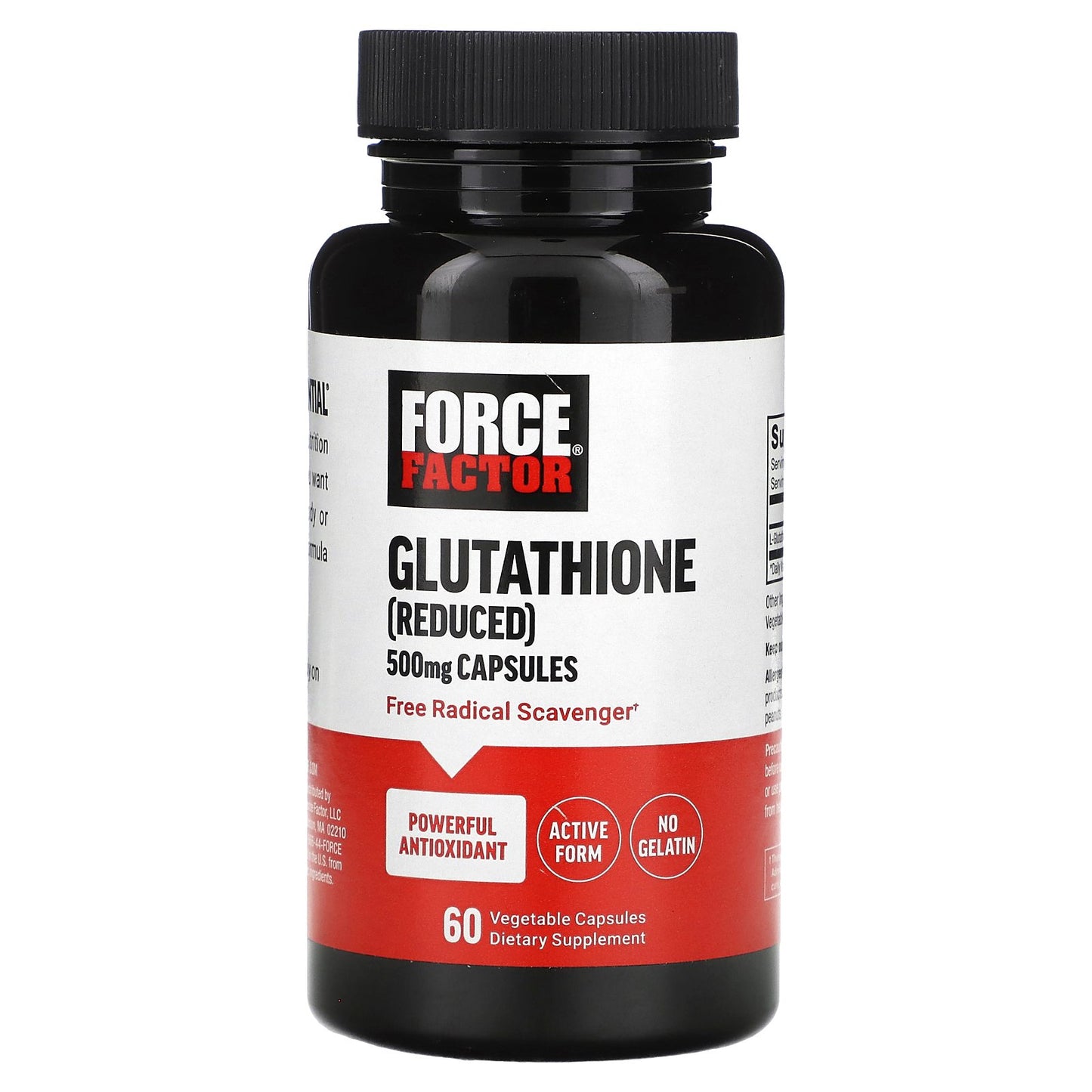 Force Factor, Glutathione (Reduced), 500 mg , 60 Vegetable Capsules