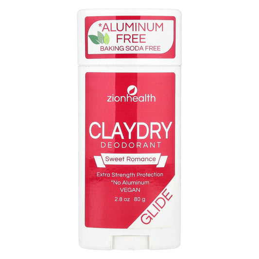 Zion Health, Glide, ClayDry Deodorant, Sweet Romance, 2.8 oz (80 g)