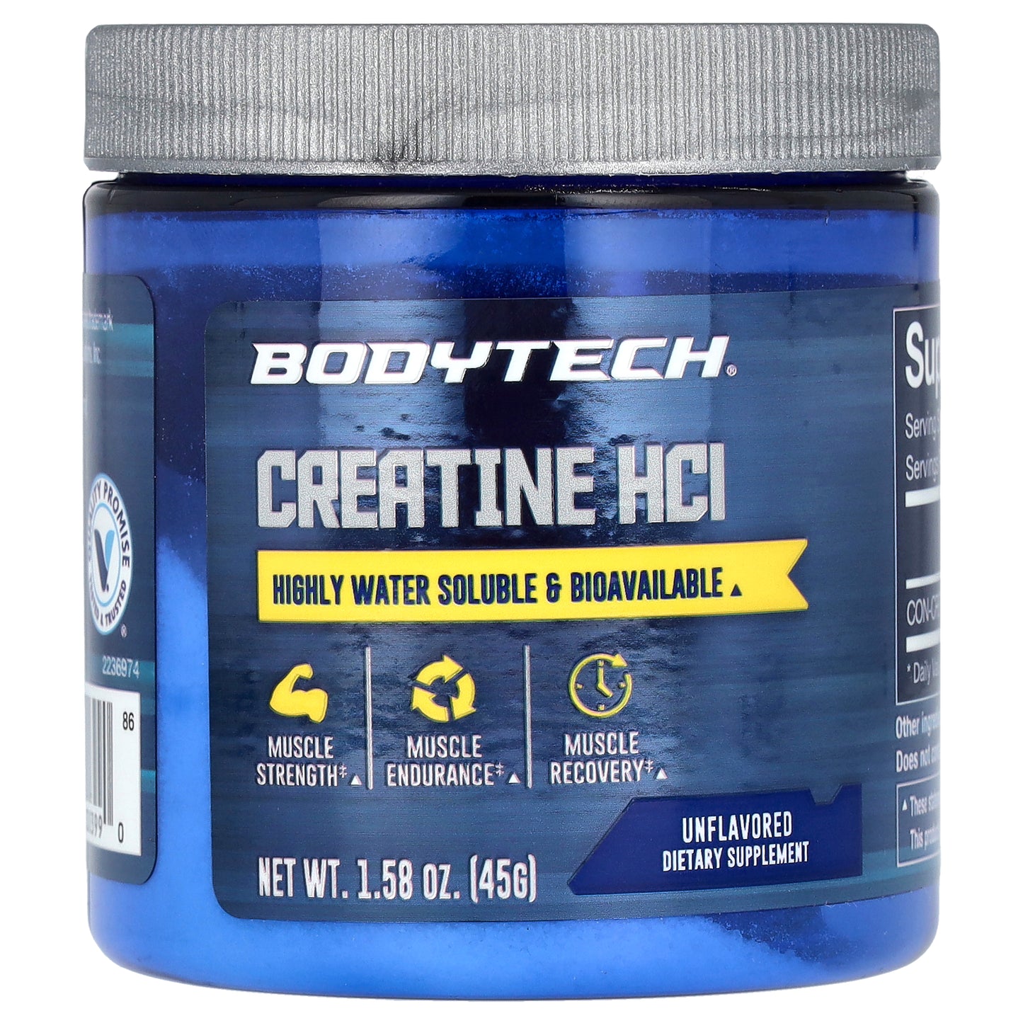 BodyTech, Creatine HCl, Unflavored, 750 mg , 1.58 oz (45 g)