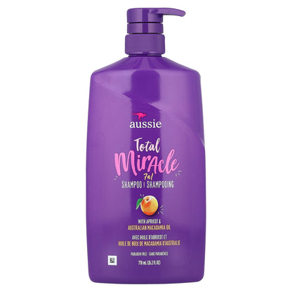 Aussie, Total Miracle, 7 in 1 Shampoo With Apricot & Australian Macadamia Oil, 26.2 fl oz (778 ml)