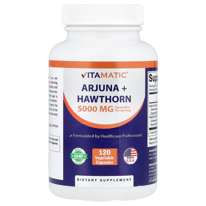 Vitamatic, Arjuna + Hawthorn, 120 Vegetable Capsules