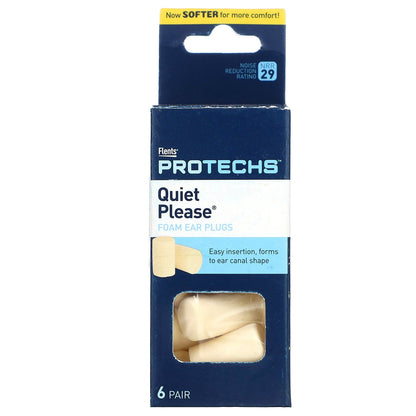 Flents, Protechs, Quiet Please, Foam Ear Plugs, 6 Pairs