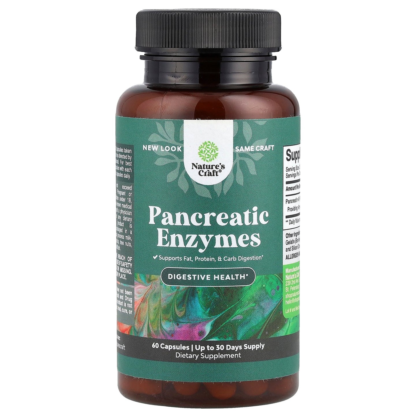 Nature's Craft, Pancreatic Enzymes, 60 Capsules (325 mg per Capsule)