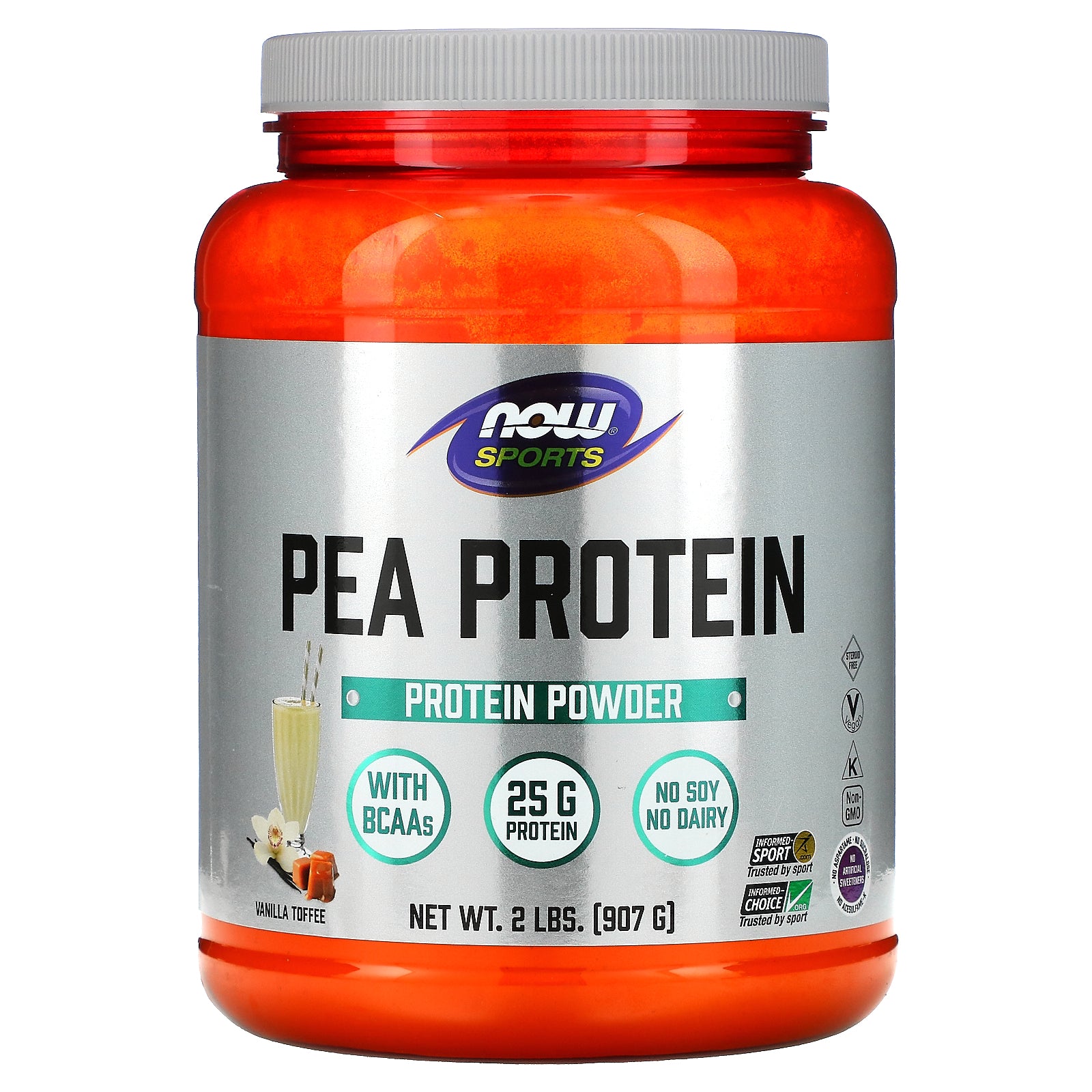 NOW Foods, Sports, Pea Protein, Vanilla Toffee, 2 lbs (907 g)
