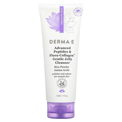 DERMA E, Advanced Peptides & Flora-Collagen Gentle Jelly Cleanser, 4  oz  (113 g)