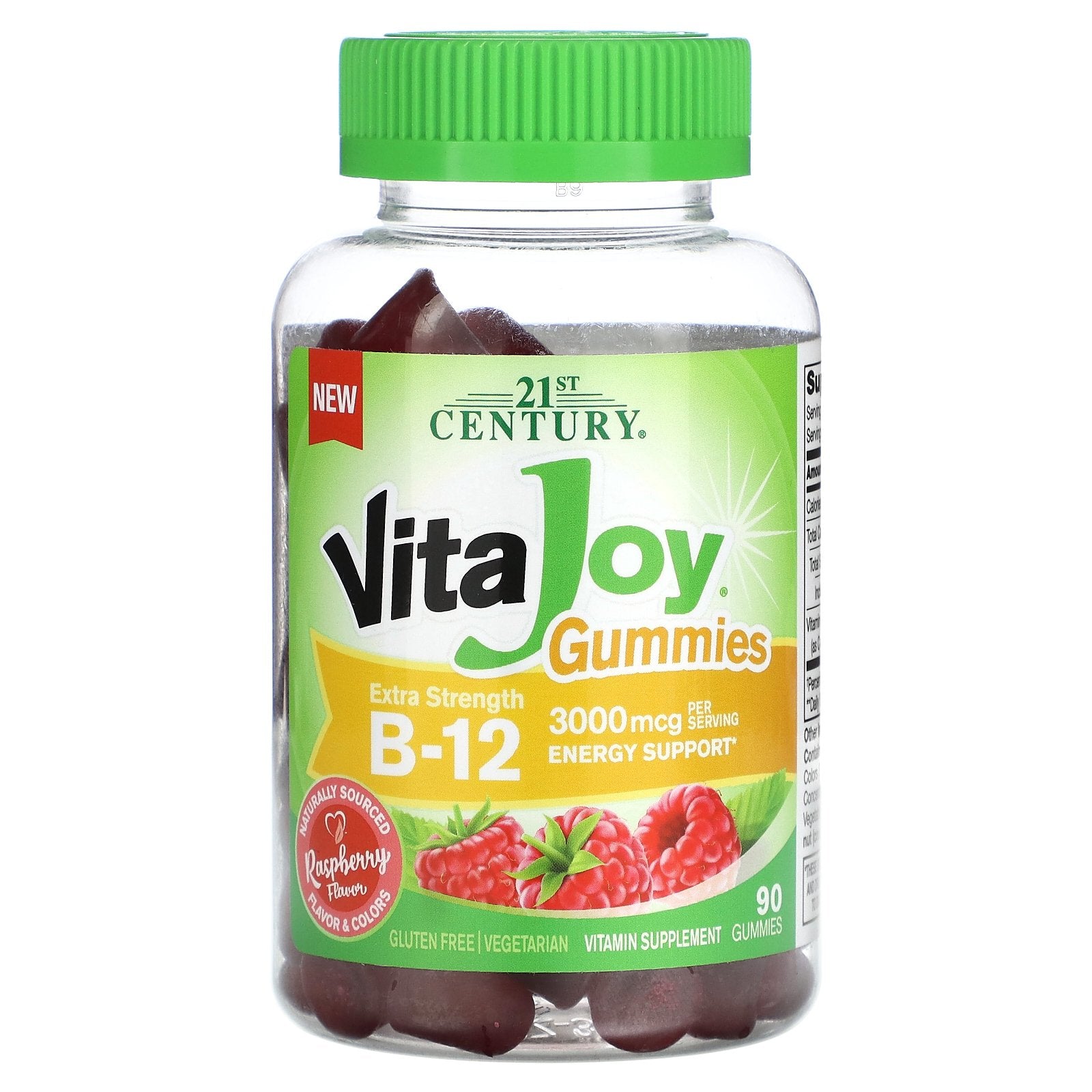 21st Century, VitaJoy® B-12 Gummies, Raspberry, 90 Gummies (1500 mcg per Gummy)