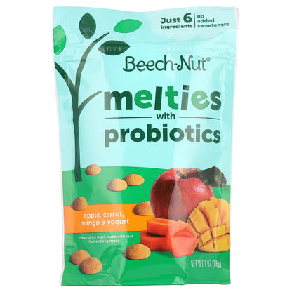 Beech-Nut, Melties with Probiotics, 8+ Months, Apple, Carrot, Mango & Yogurt, 1 oz (28 g)