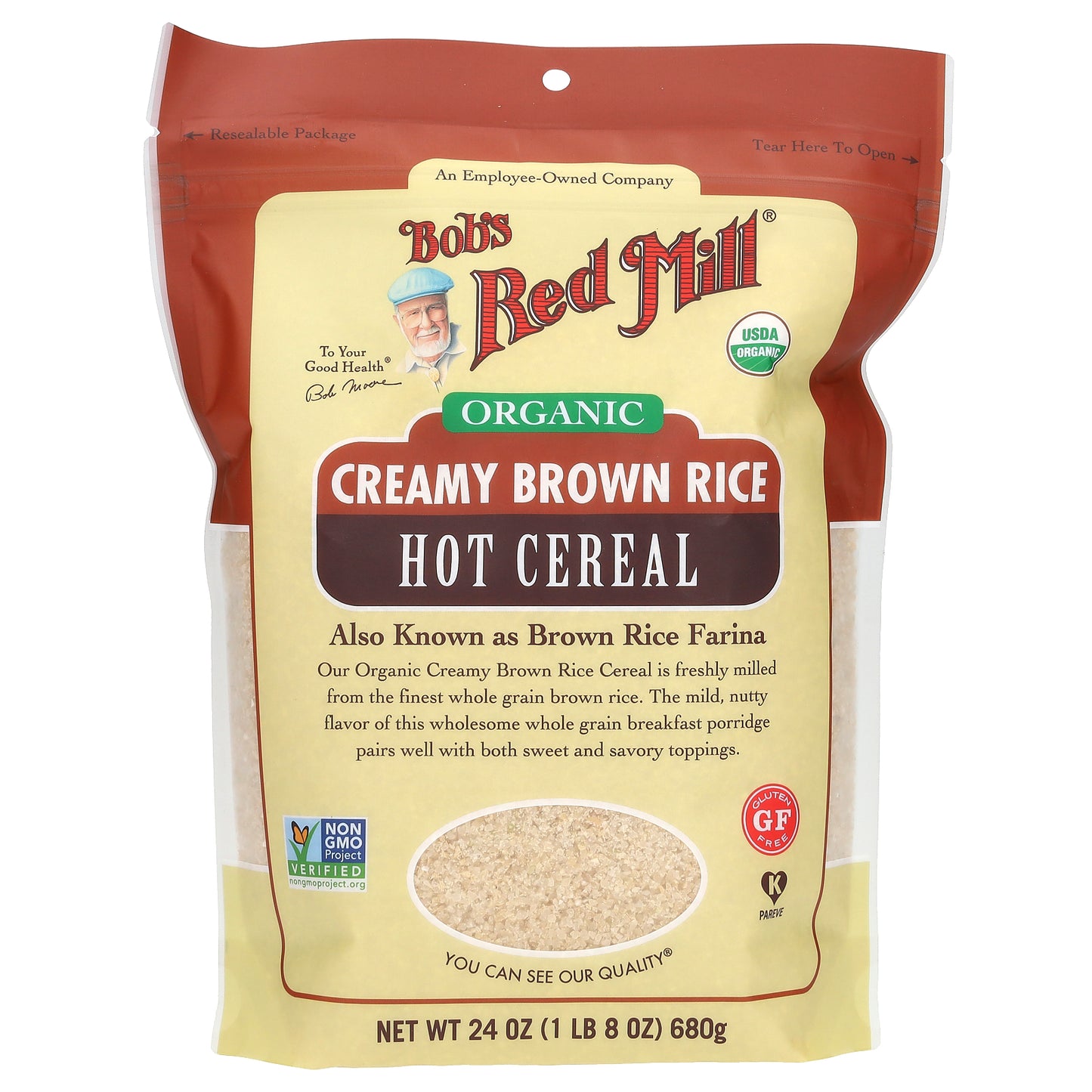 Bob's Red Mill, Organic Creamy Brown Rice, Hot Cereal, 24 oz (680 g)