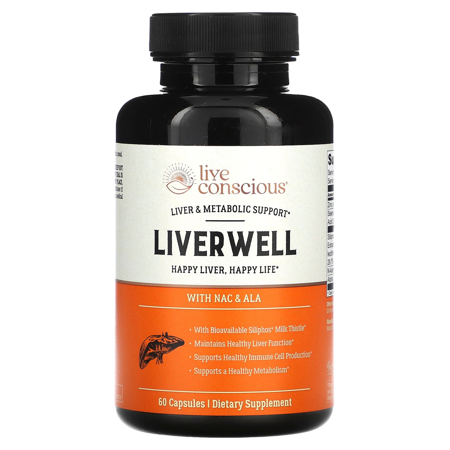 Live Conscious, LiverWell With NAC & ALA, 60 Capsules