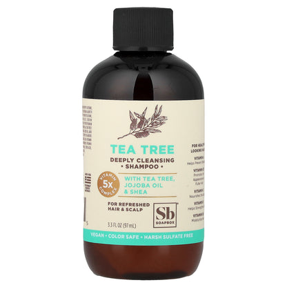 Soapbox, Deeply Cleansing Shampoo, Tea Tree, 3.3 fl oz (97 ml)