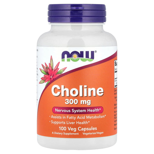 NOW Foods, Choline , 300 mg , 100 Veg Capsules
