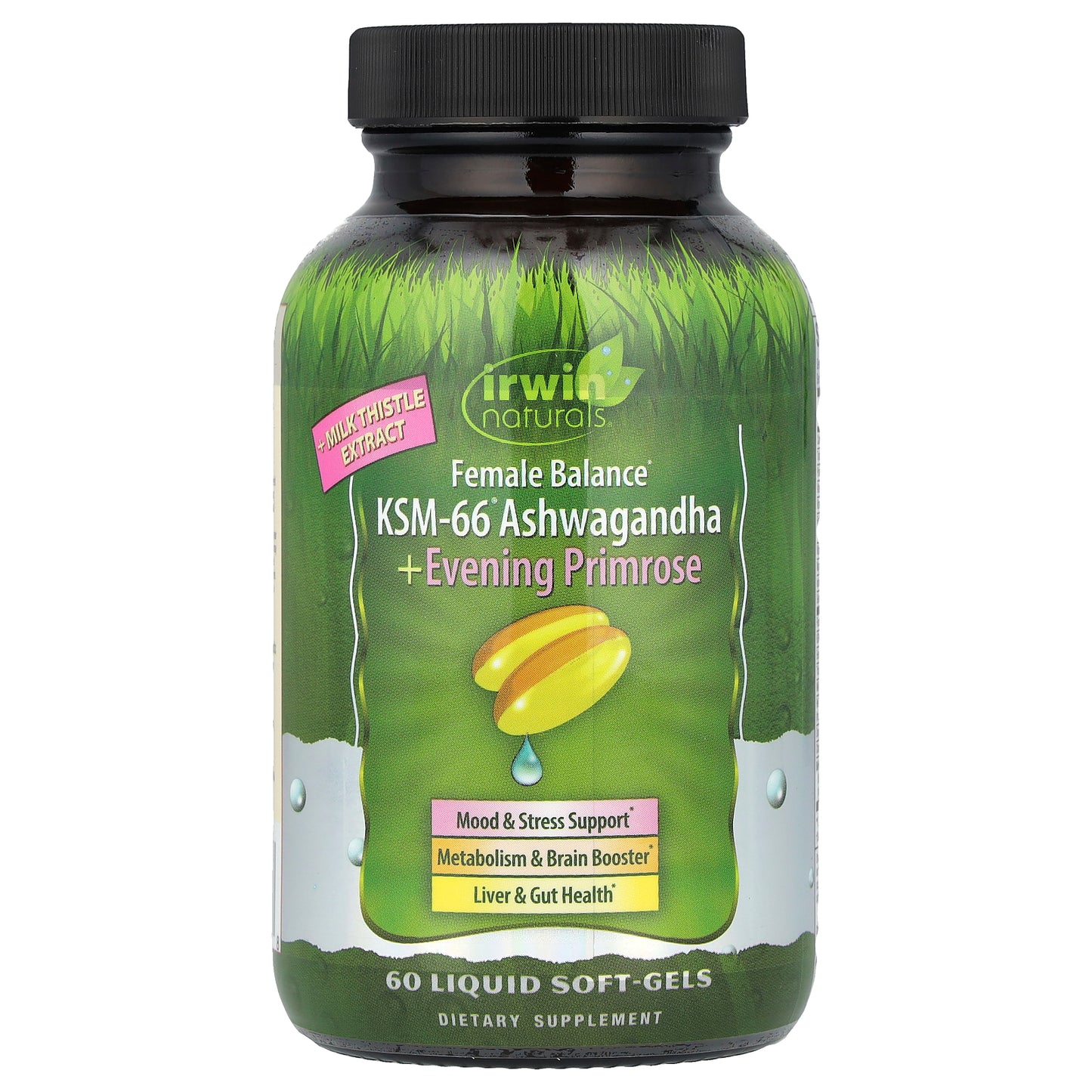 Irwin Naturals, Female Balance, KSM-66® Ashwagandha + Evening Primrose, 60 Liquid Soft-Gels