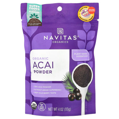 Navitas Organics, Organic Acai Powder, 4 oz (113 g)