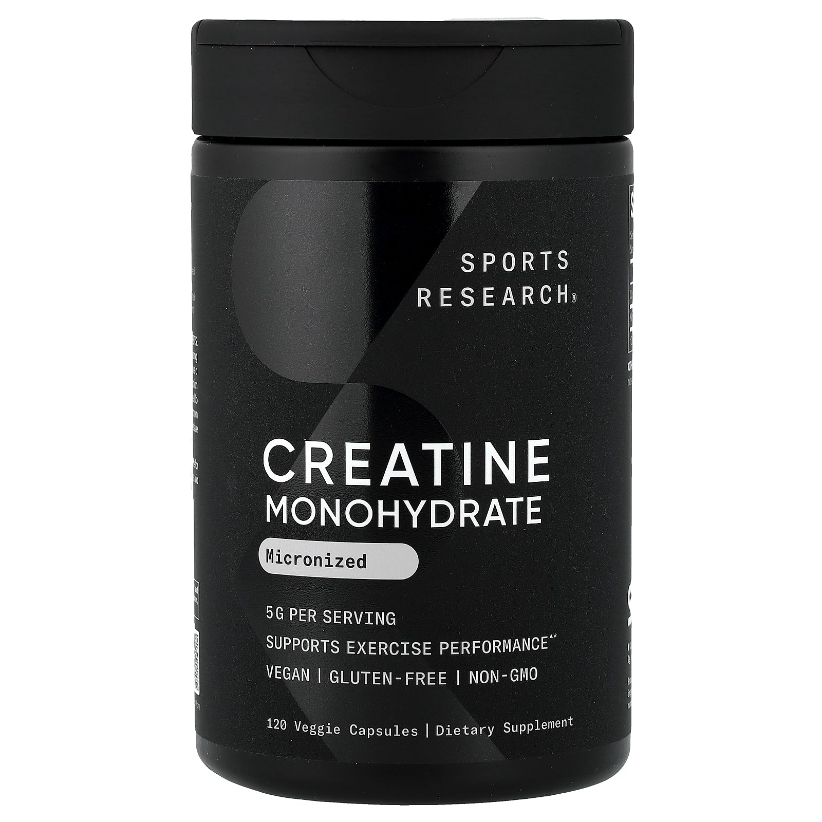 Sports Research, Creatine Monohydrate, Micronized, 120 Veggie Capsules (1.25 g per Capsule)