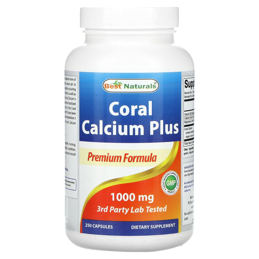 Best Naturals, Coral Calcium Plus, 1,000 mg, 250 Capsules (500 mg per Capsule)