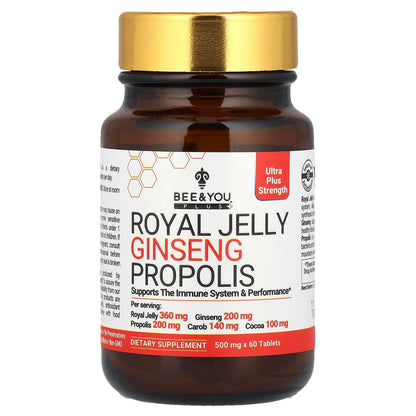 Bee & You, Royal Jelly Ginseng Propolis, 60 Tablets
