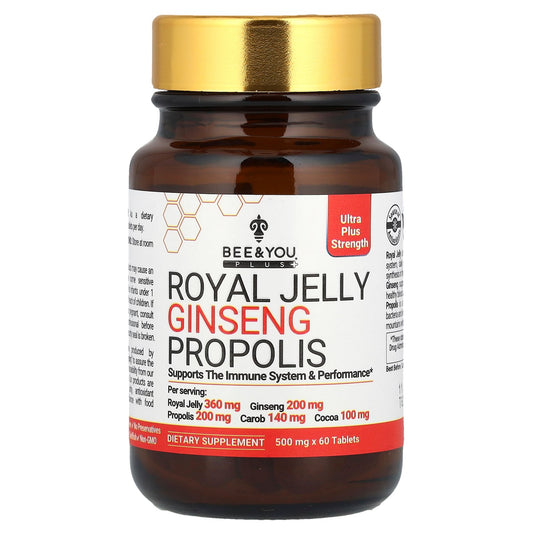 Bee & You, Royal Jelly Ginseng Propolis, 60 Tablets
