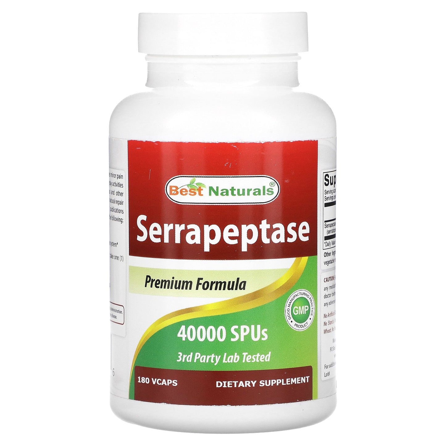 Best Naturals, Serrapeptase, 40,000 SPUs, 180 VCAPS