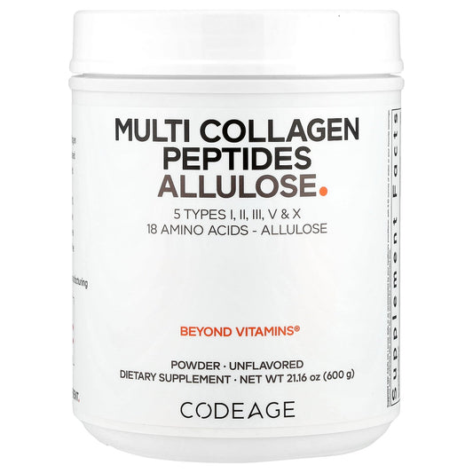 Codeage, Multi Collagen Peptides Allulose, Unflavored, 21.16 oz (600 g)