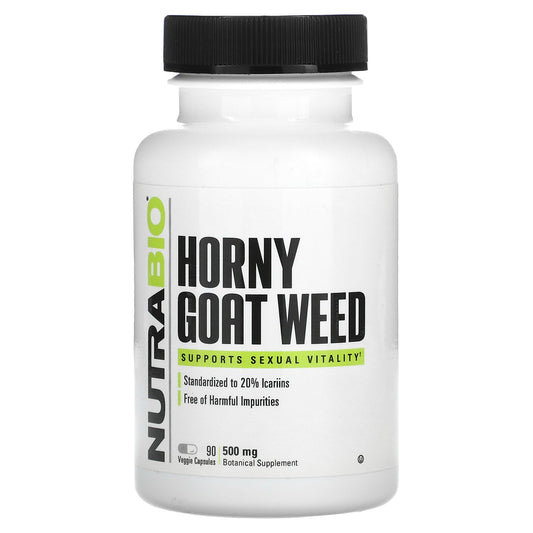 NutraBio, Horny Goat Weed, 500 mg, 90 Veggie Capsules