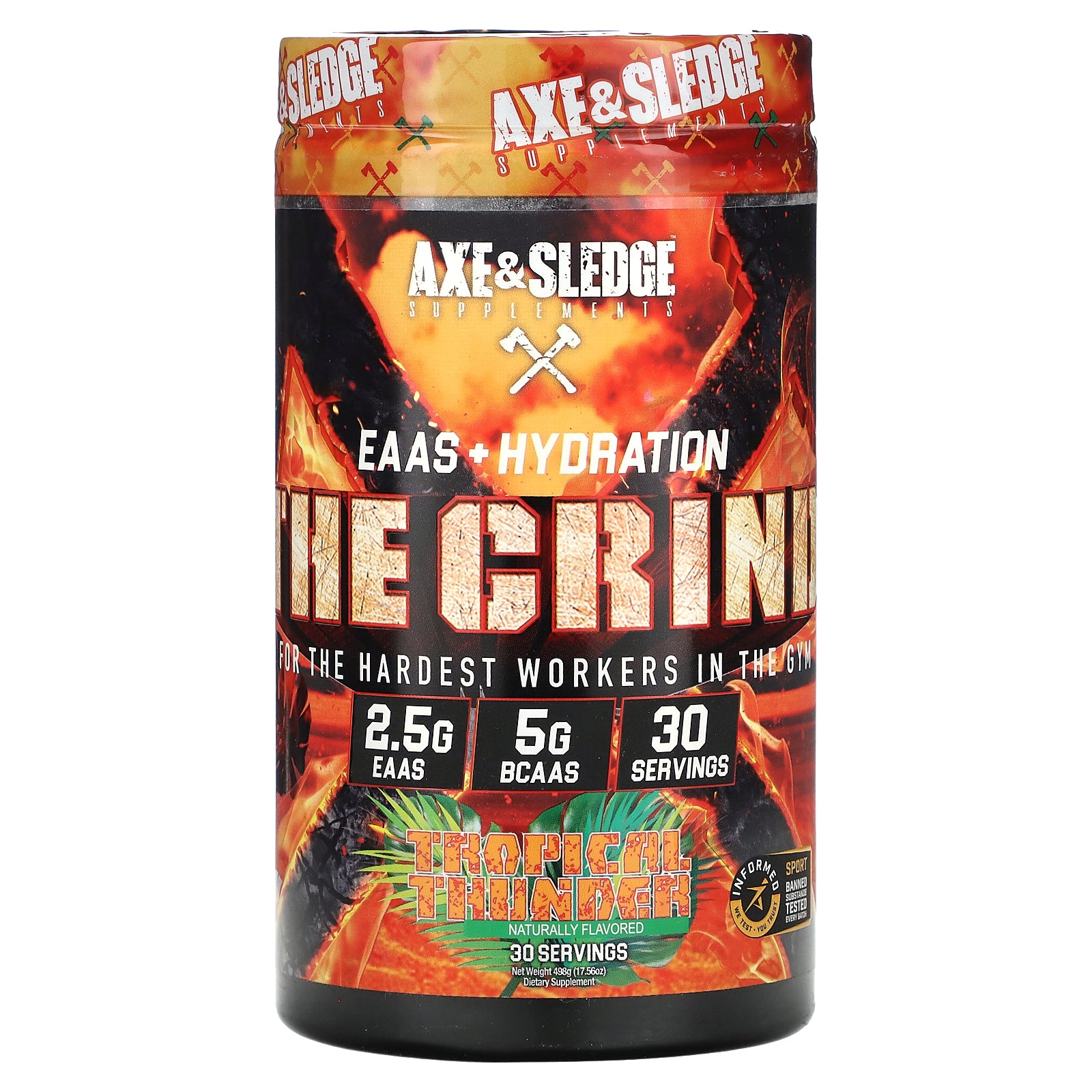 Axe & Sledge Supplements, The Grind, EAAS + Hydration, Tropical Thunder, 17.56 oz (498 g)