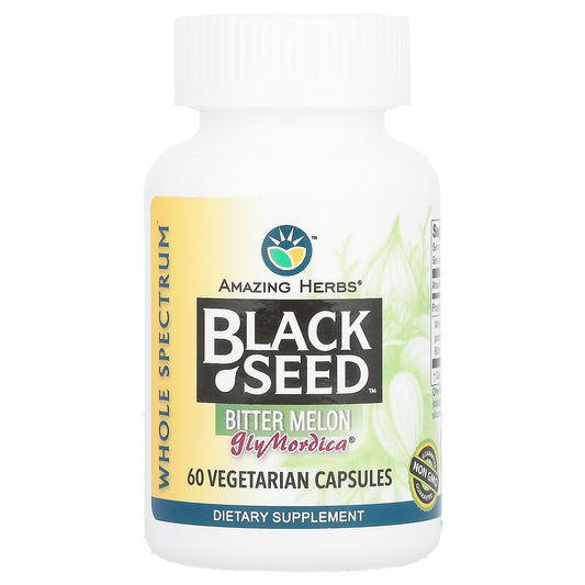 Amazing Herbs, Black Seed, Bitter Melon, 60 Vegetarian Capsules