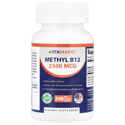 Vitamatic, Methyl B12, Natural Berry, 240 Fast Dissolve Tablets