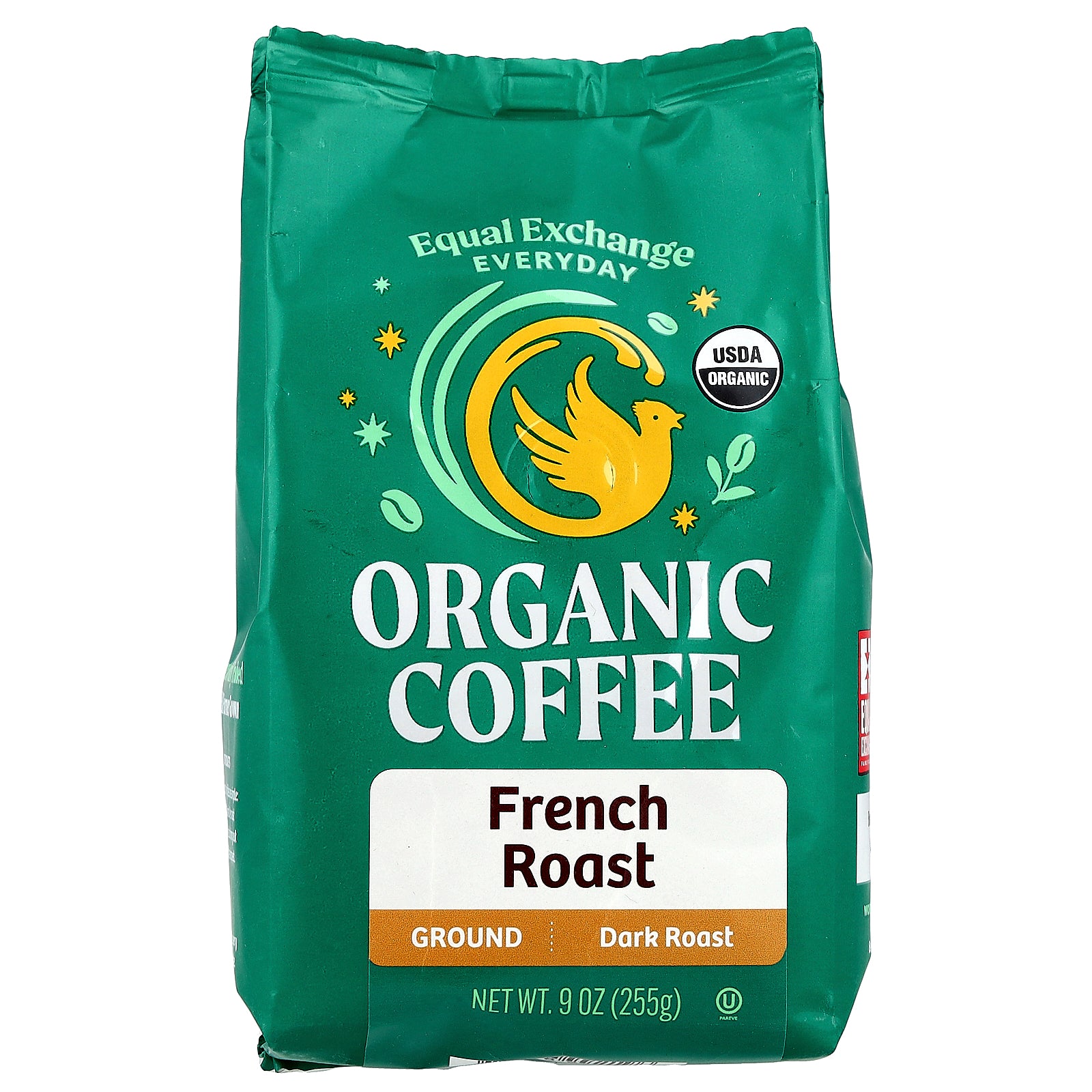 Equal Exchange, Organic Coffee, French Roast, Ground, Dark Roast, 9 oz (255 g)