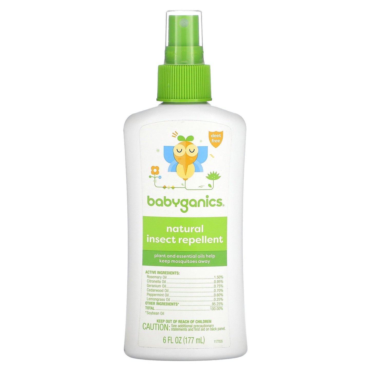 Babyganics, Natural Insect Repellent, 6 fl oz (177 ml)