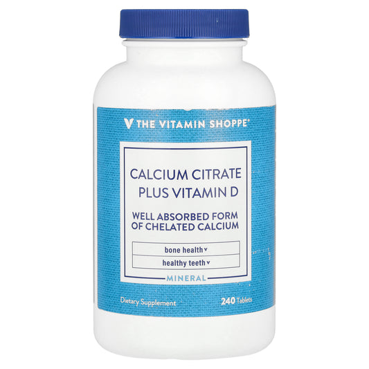 The Vitamin Shoppe, Calcium Citrate Plus Vitamin D, 240 Tablets