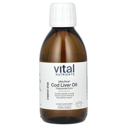 Vital Nutrients, Ultra Pure, Cod Liver Oil, Lemon, 6.76 oz (200 ml)