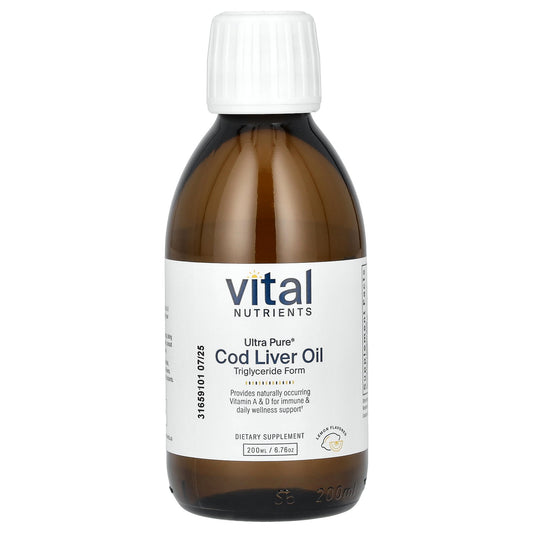 Vital Nutrients, Ultra Pure, Cod Liver Oil, Lemon, 6.76 oz (200 ml)