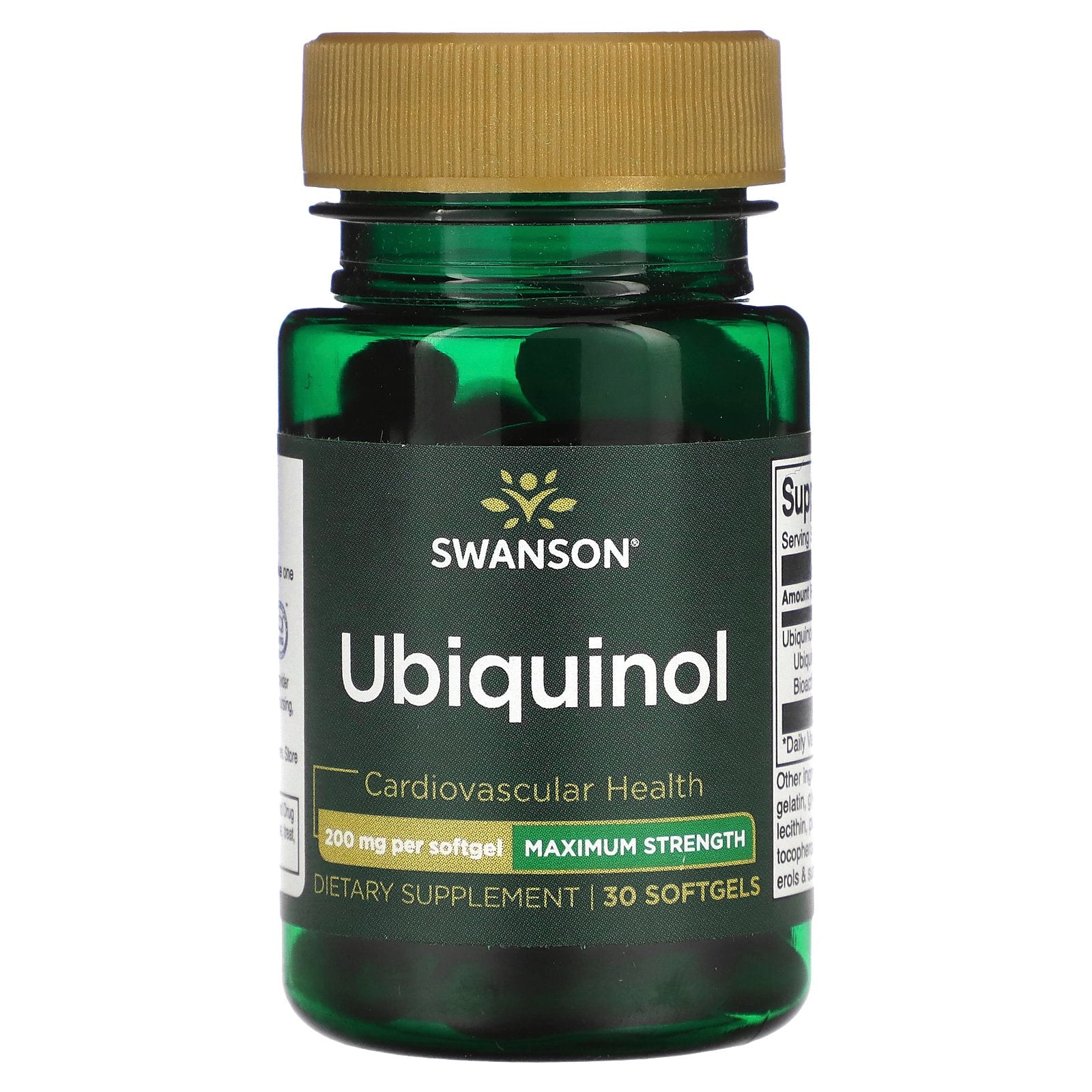 Swanson, Ubiquinol, Maximum Strength, 200 mg, 30 Softgels