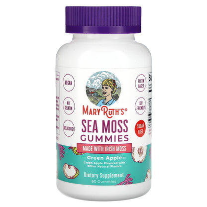 MaryRuth's, Sea Moss Gummies, Green Apple, 60 Gummies (25 mg per Gummy)