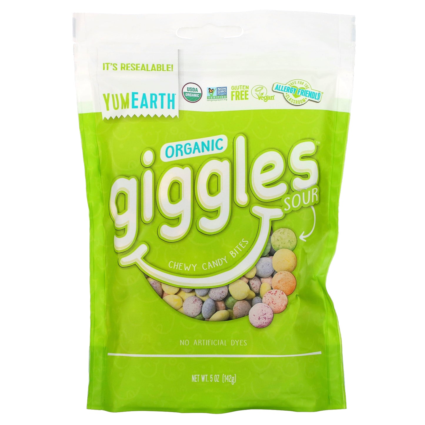 YumEarth, Organic Giggles, Sour, 5 oz (142 g)