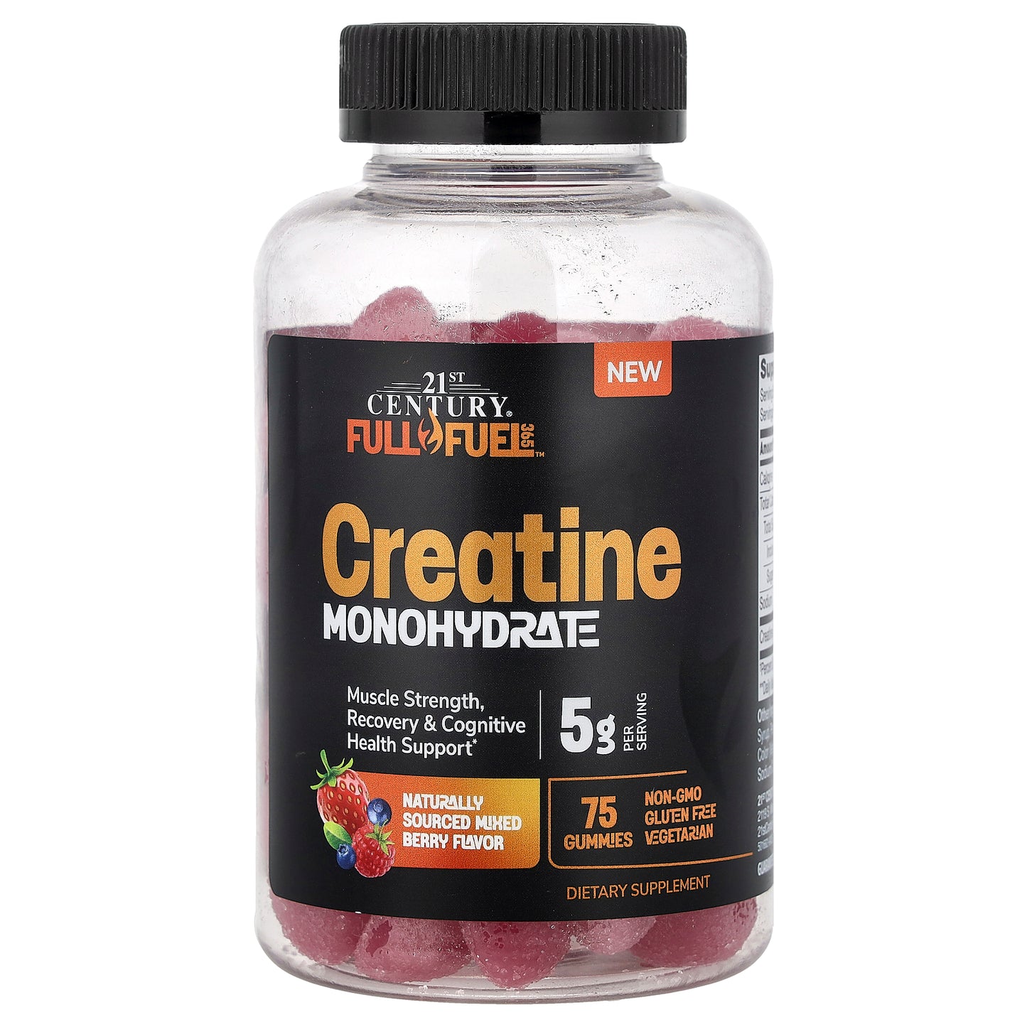 21st Century, Full Fuel 365™, Creatine Monohydrate Gummies, Mixed Berry, 75 Gummies (1 g per Gummy)