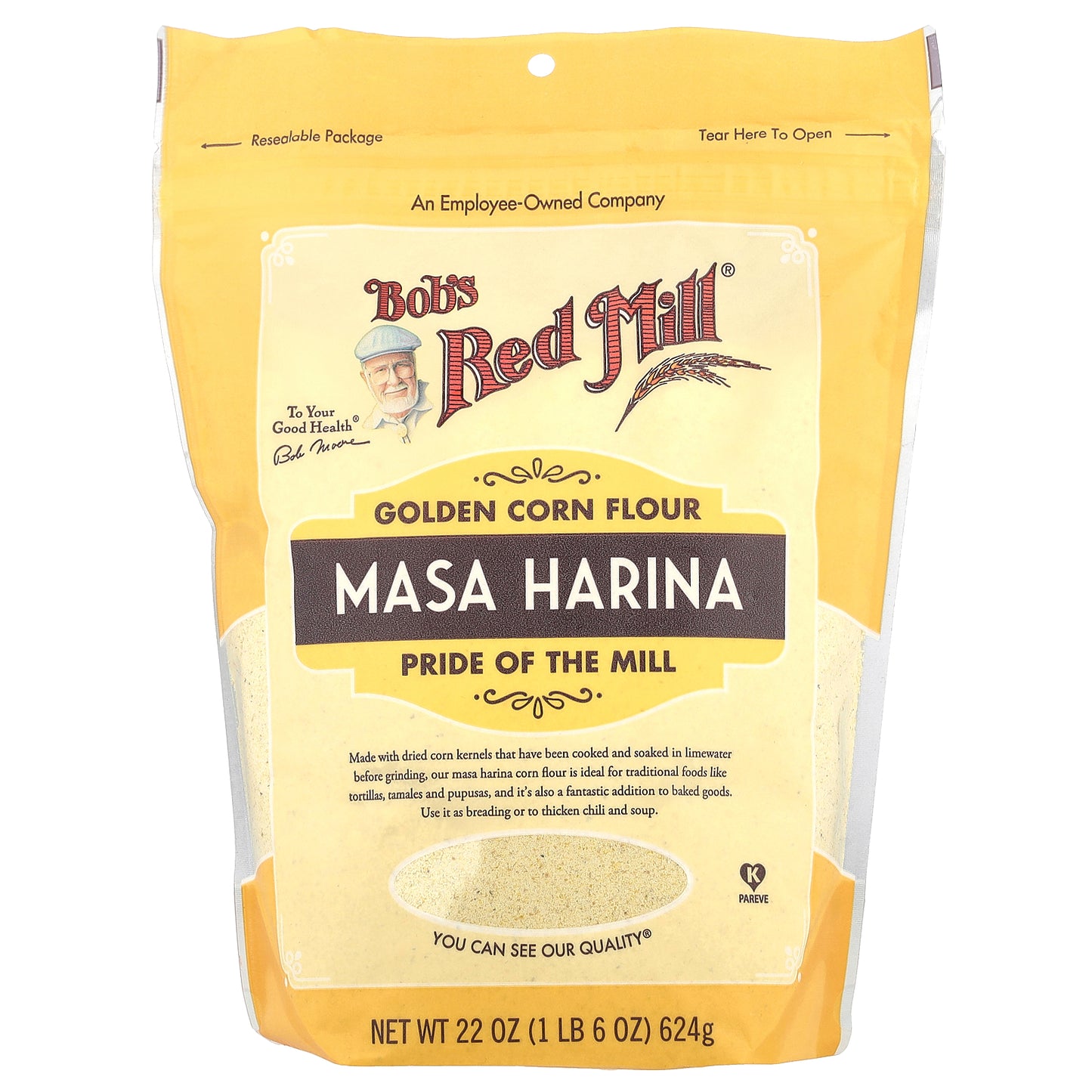 Bob's Red Mill, Golden Corn Flour, Masa Harina, 22 oz (624 g)
