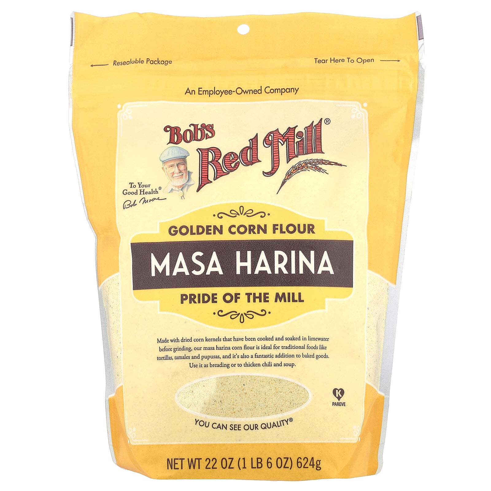 Bob's Red Mill, Golden Corn Flour, Masa Harina, 22 oz (624 g)