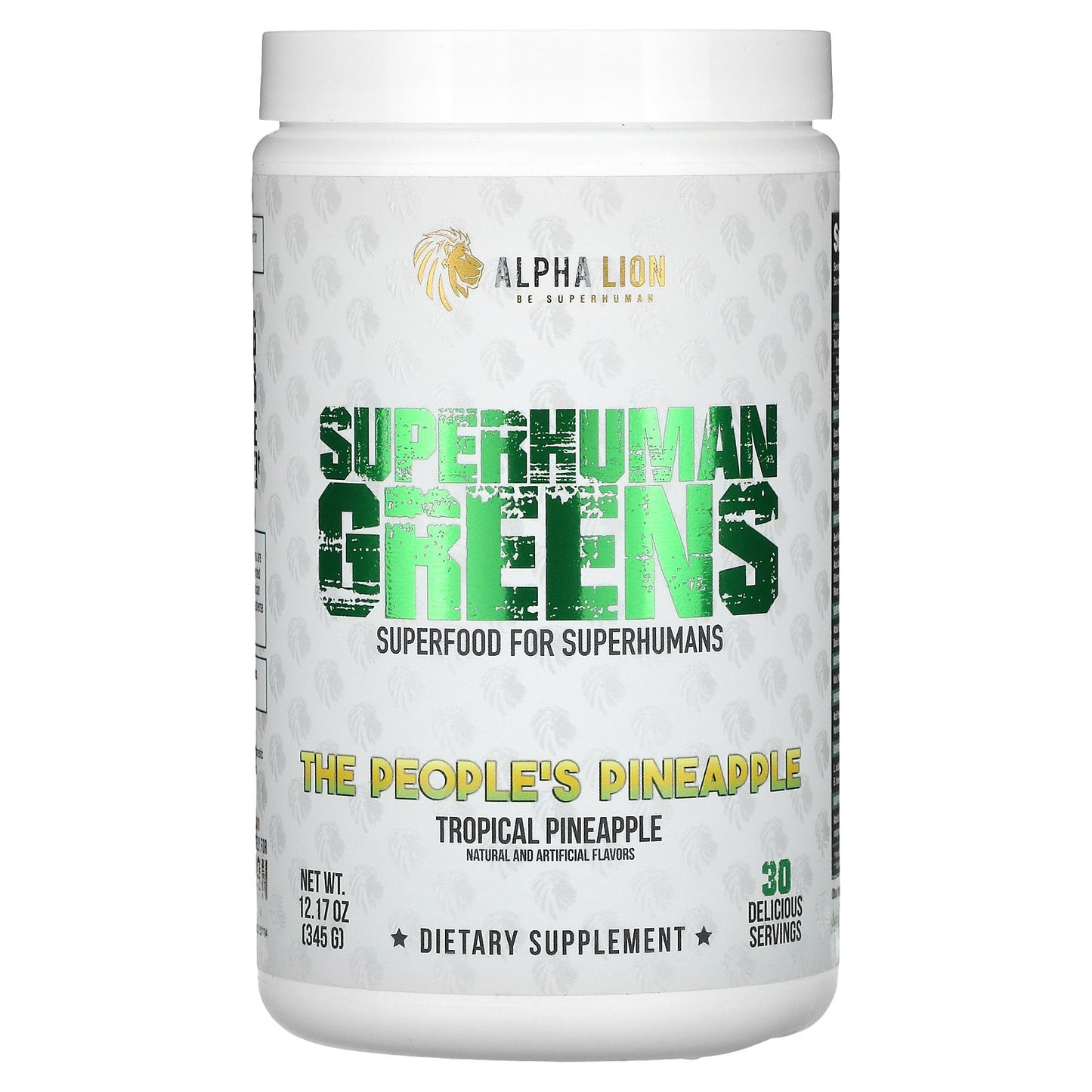 ALPHA LION, SuperHuman Greens, The People's Pineapple, Tropical Pineapple, 12.17 oz (345 g)