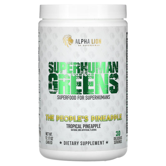 ALPHA LION, SuperHuman Greens, The People's Pineapple, Tropical Pineapple, 12.17 oz (345 g)