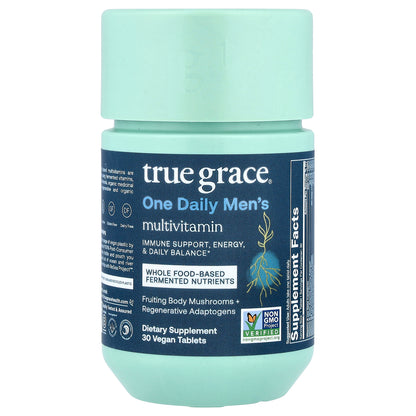 True Grace, One Daily Men's Multivitamin, 30 Vegan Tablets