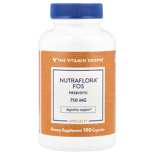 The Vitamin Shoppe, NutraFlora® FOS Probiotic, 750 mg, 100 Capsules