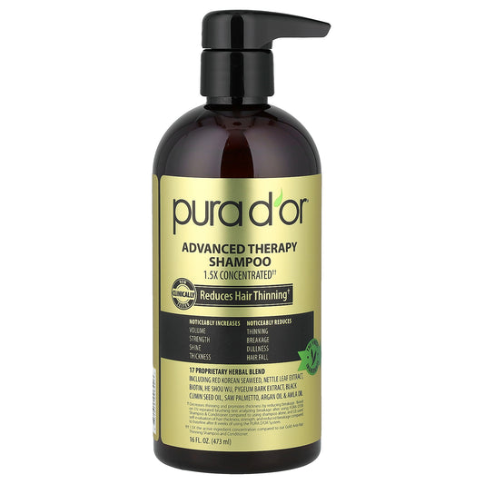 Pura D'or, Advanced Therapy Shampoo, 16 fl oz (473 ml)