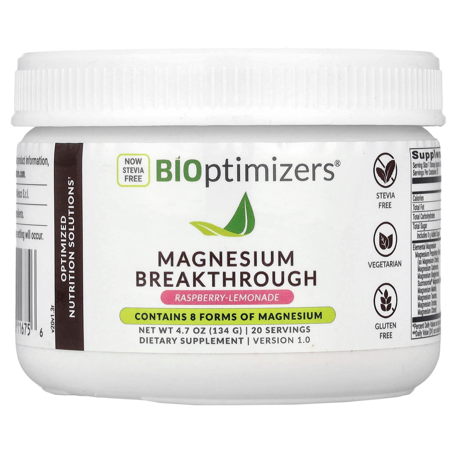 BIOptimizers, Magnesium Breakthrough, Raspberry-Lemonade, 4.7 oz (134 g)