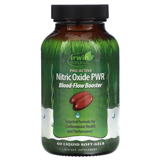 Irwin Naturals, Nitric Oxide PWR, Blood-Flow Booster, 60 Liquid Soft-Gels